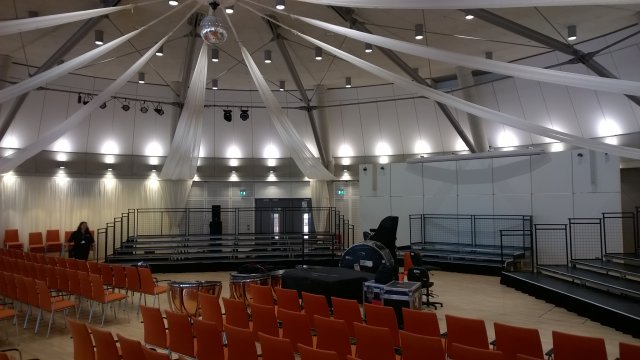 Choir tiering at Brent Civic Centre